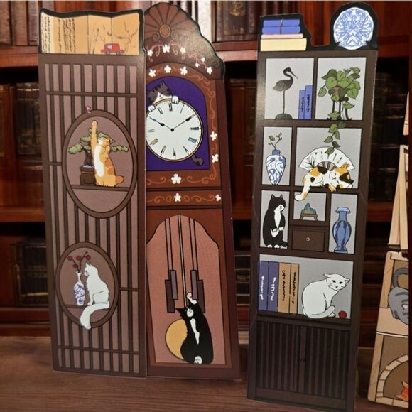 5pcs CAT Bookmarks Bookshelf Clock Home Book Marker Clips Reading Colorful Gift - Picture 2 of 10